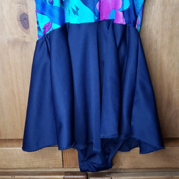 Vintage 1 Piece Bright Floral Swimdress Swimsuit - Picture 8 of 16